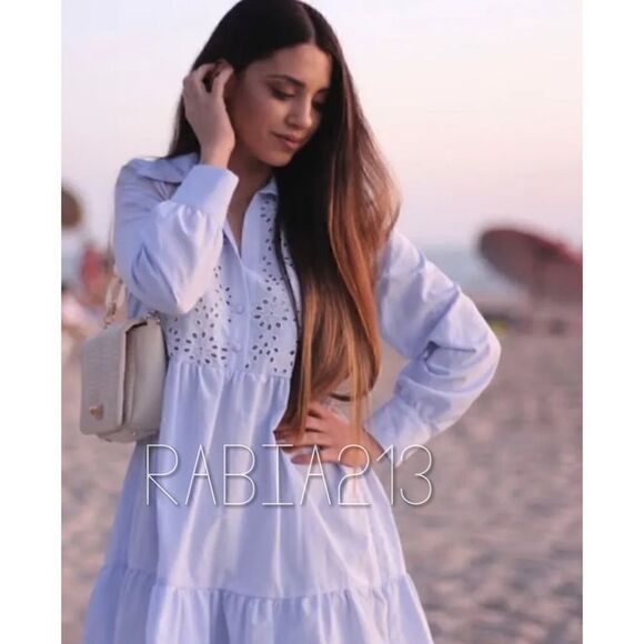 ZARA OPENWORK EMBROIDERED DRESS - Picture 2 of 16